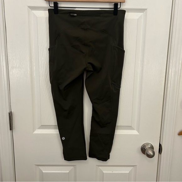 Lululemon Dark Olive Speed Up Crop 21” Medium Rise Athletic Workout Legging - Picture 8 of 15